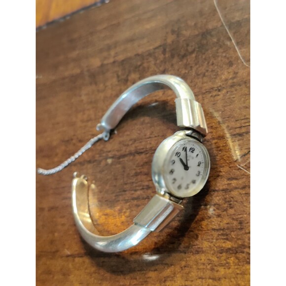 VTG Lady Elgin 19 Watch 10K Gold Filled Not Working Detached Chain Bangle Style - Picture 2 of 8